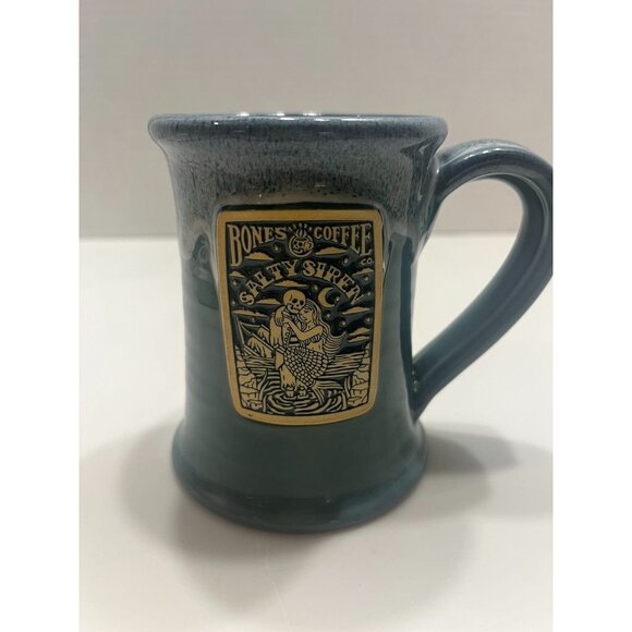 Bones Coffee Co. Salty Siren Ceramic Coffee Mug Dineen Pottery Mermaid Skeleton - Picture 1 of 3
